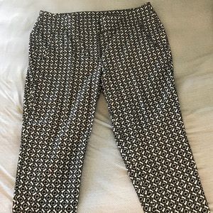 Lane Bryant Black & White Texture Patterned Pants